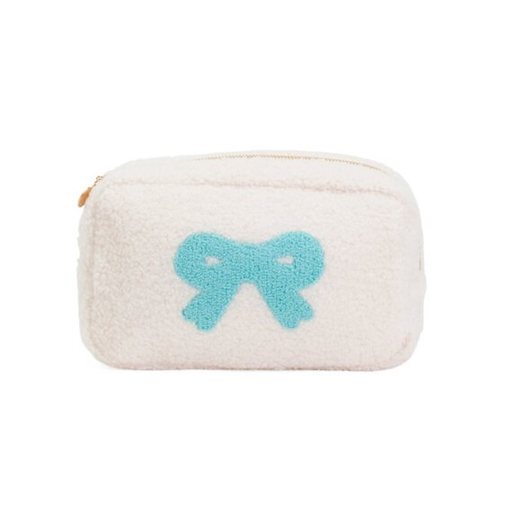 CULTIVATED CONCEPTS White/blue Bow Travel Pouch - Picture 1 of 2